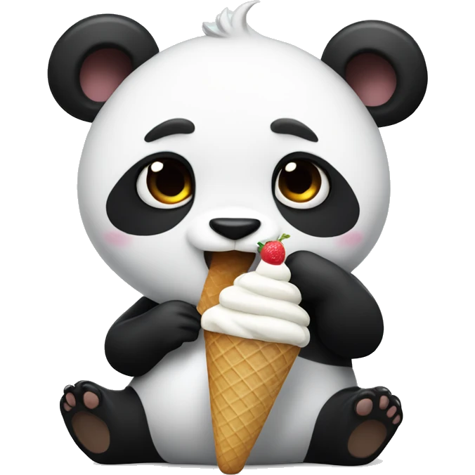 Panda eating ice cream emoji