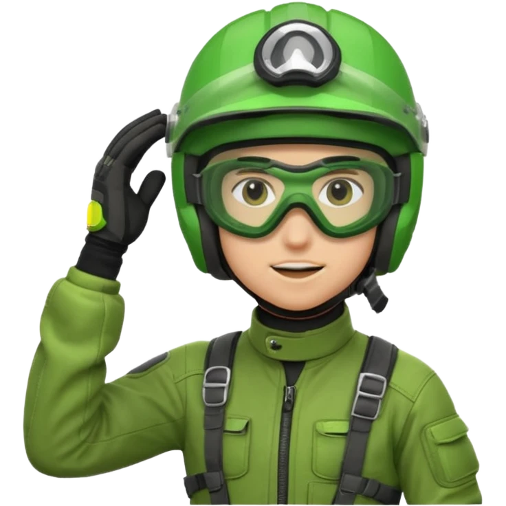 dirtbike rider in green gear scratching head emoji