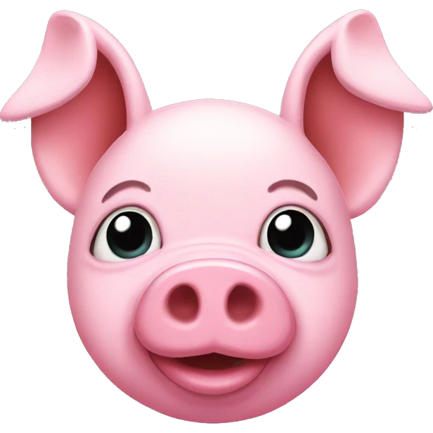 Pink pig with rabbit ears  emoji
