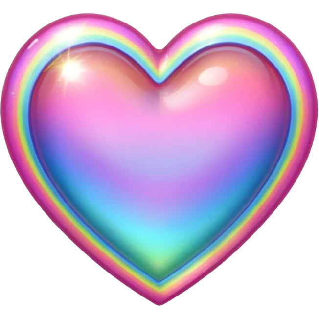 heart with a rainbow shimmer border emoji