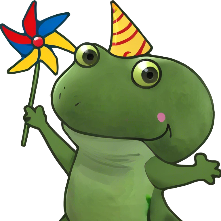 Wearing pinwheel hat and dancing  emoji