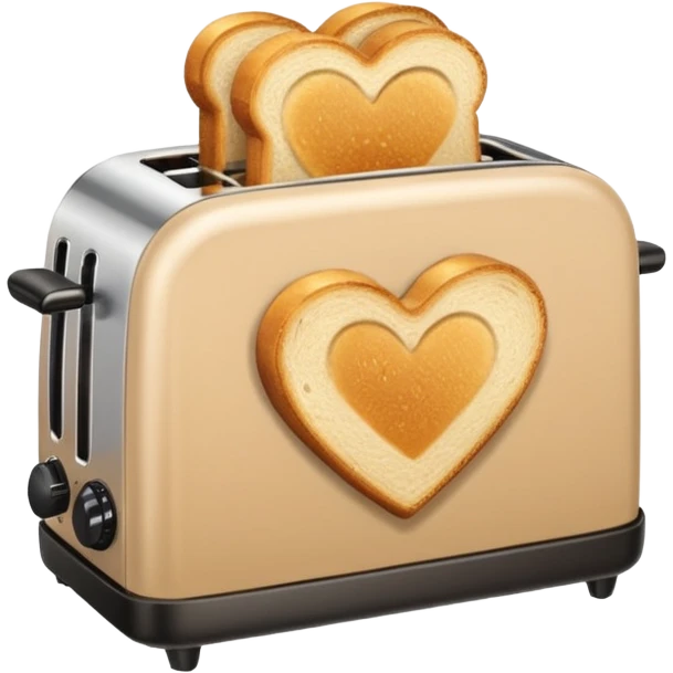 Beige heart toaster with toast  emoji