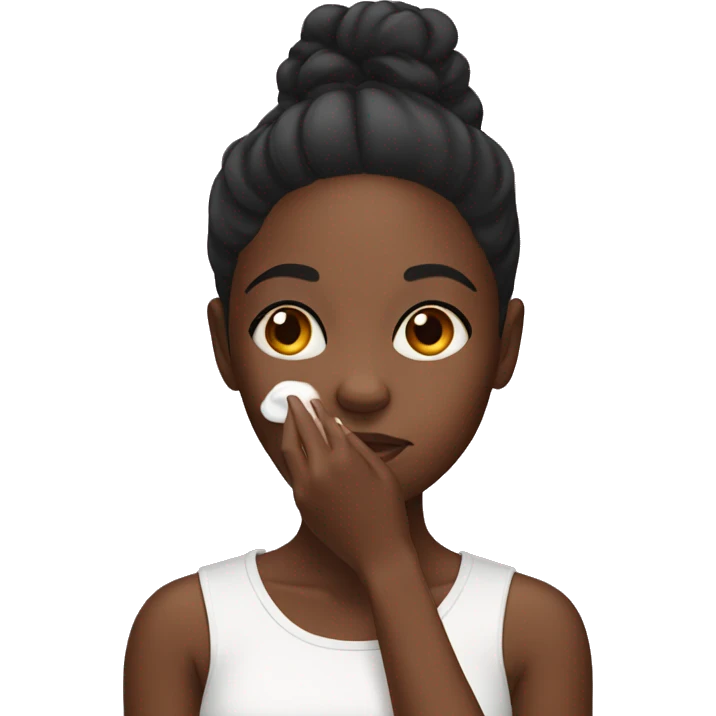 Black girl applying cream on face emoji