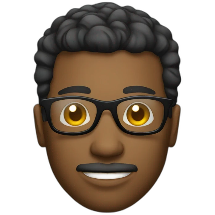 black latin men with faded short hair using sunglasses emoji