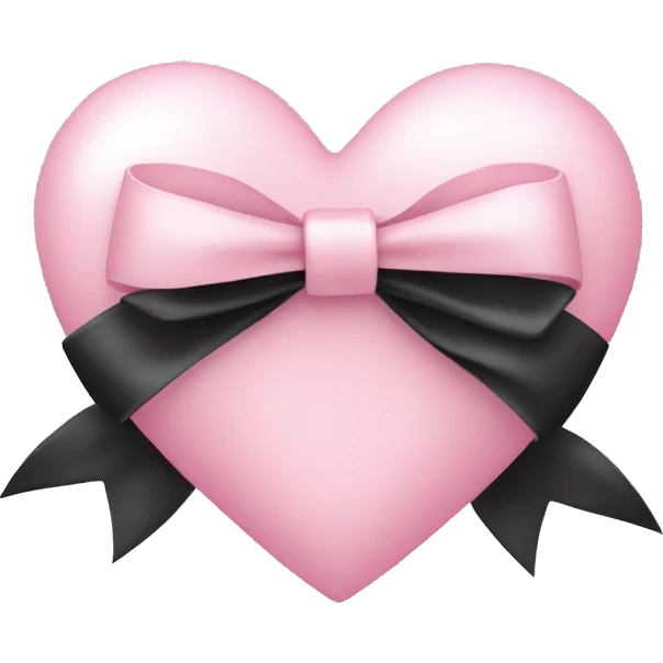 a light pink heart in a black bow emoji