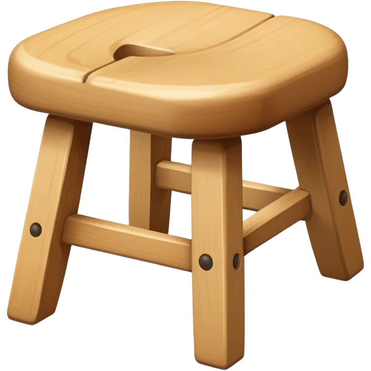 Seiza Stool, which is a wooden stool with one leg used to sit in a knee tucked position.  emoji