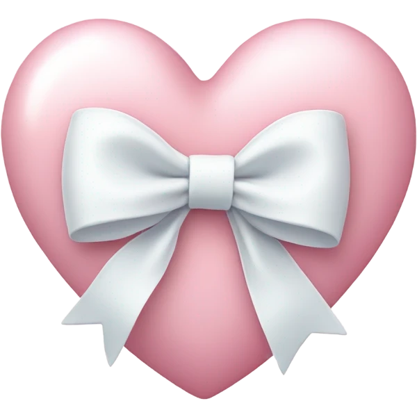 Pastel pink heart with white bow emoji