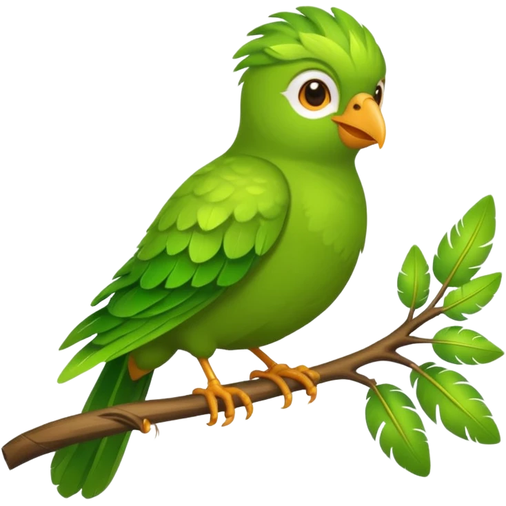 duolingo bird on the branch of tree emoji