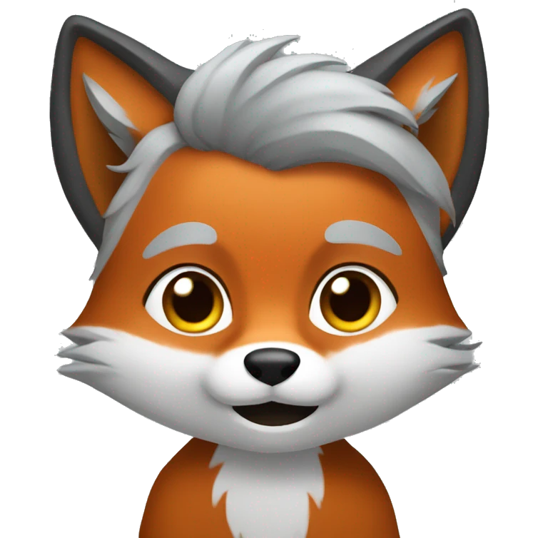 Fox with grey hair emoji