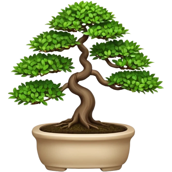 Bonsai Tree – Miniature tree in small pot, trimmed carefully. emoji