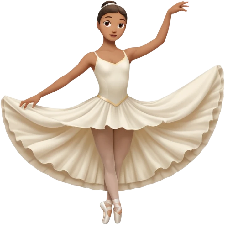 A ballet dancer in a white costume, balancing on one toe with serene expression. emoji