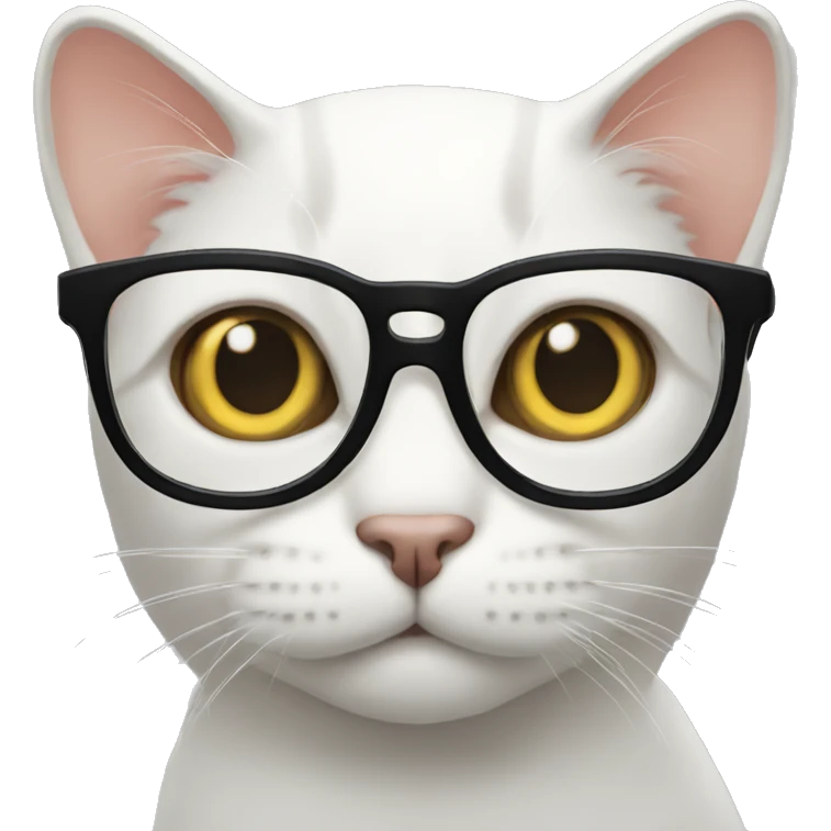 Cat with clear glasses  emoji