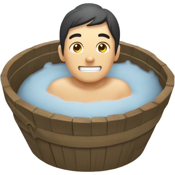 Sento style bathing with a bucket white male emoji