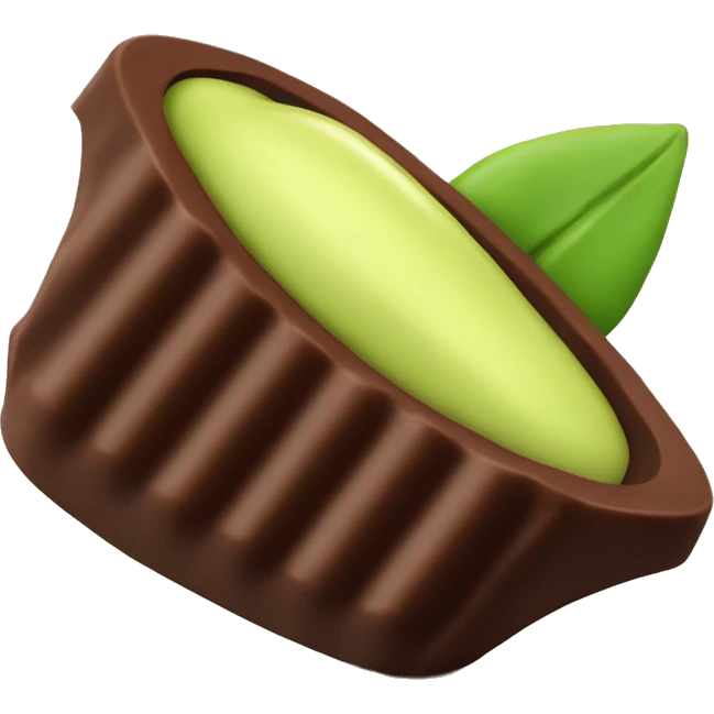 A bar of Dubai chocolate filled with Green pistachio cream emoji