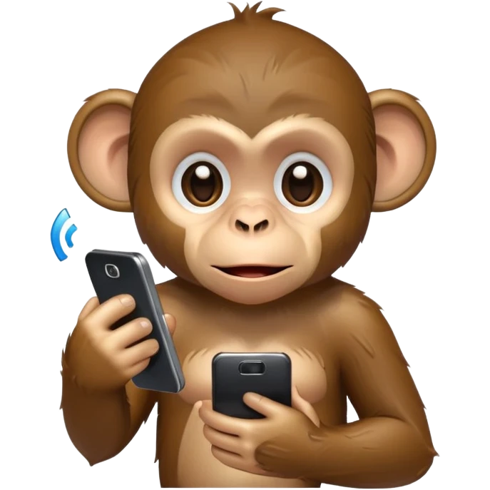 Crying monkey with phone in hand  emoji