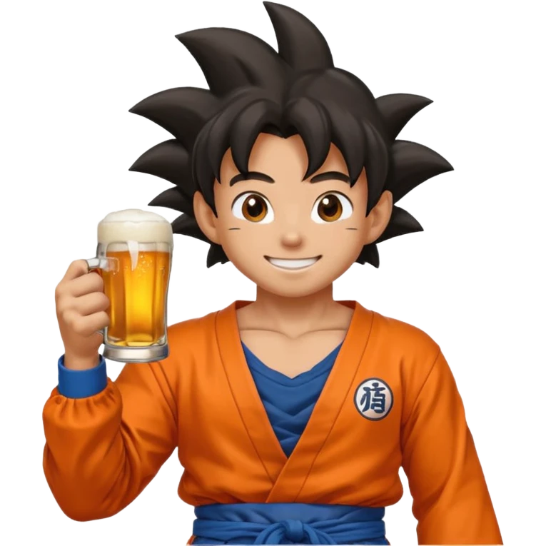 Goku tomando cerveza emoji