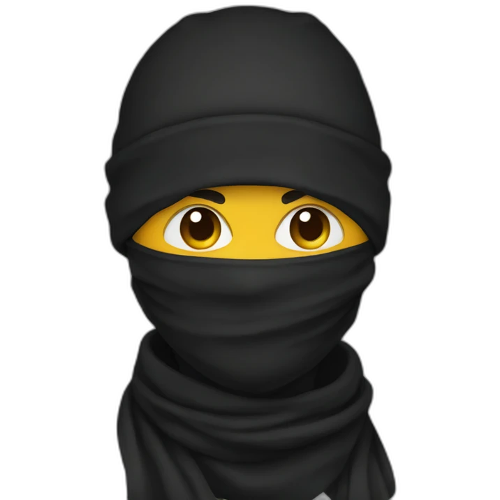 black scarf mask emoji