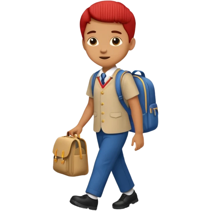 Child with school bag going to school emoji