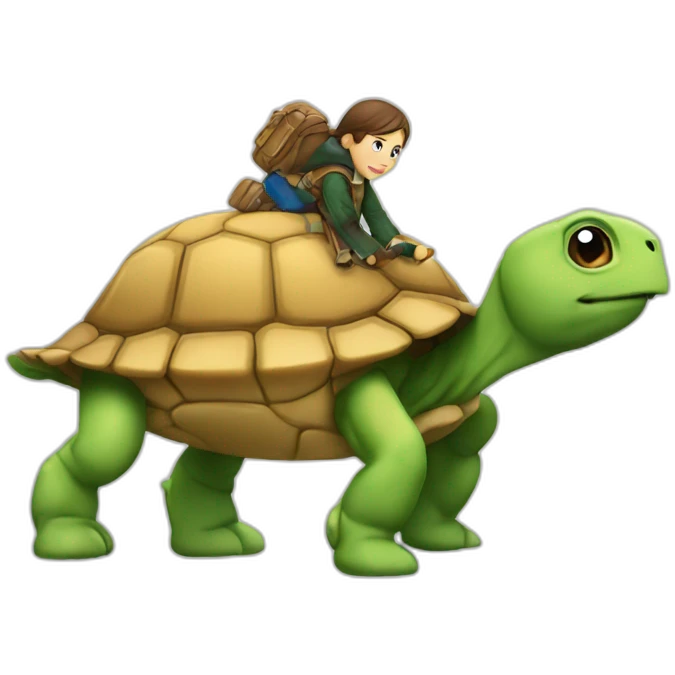 tortue sur cheval emoji