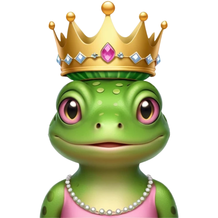 Frog with pink dress and crown emoji