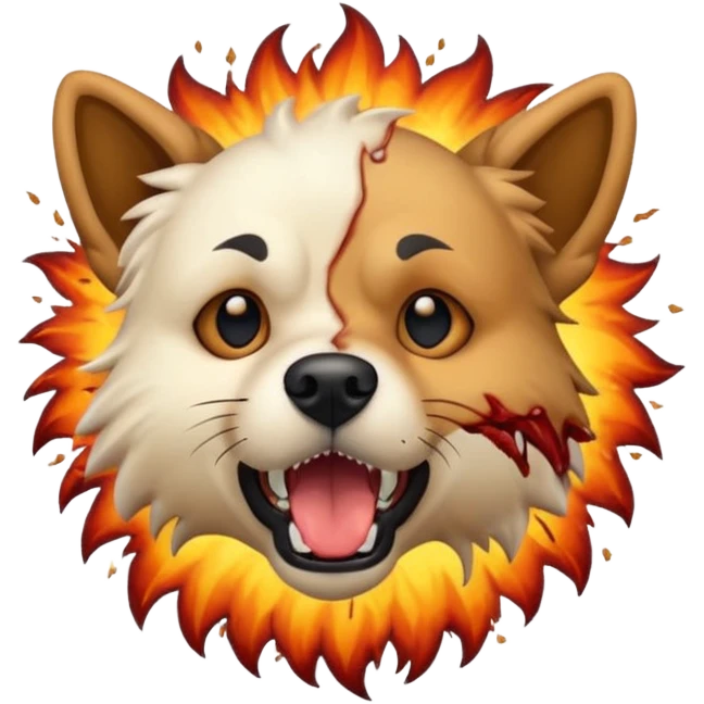 Exploding dog head emoji