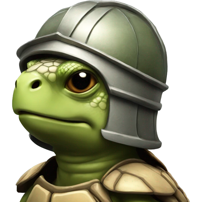 turtle with roman helmet  and lance emoji