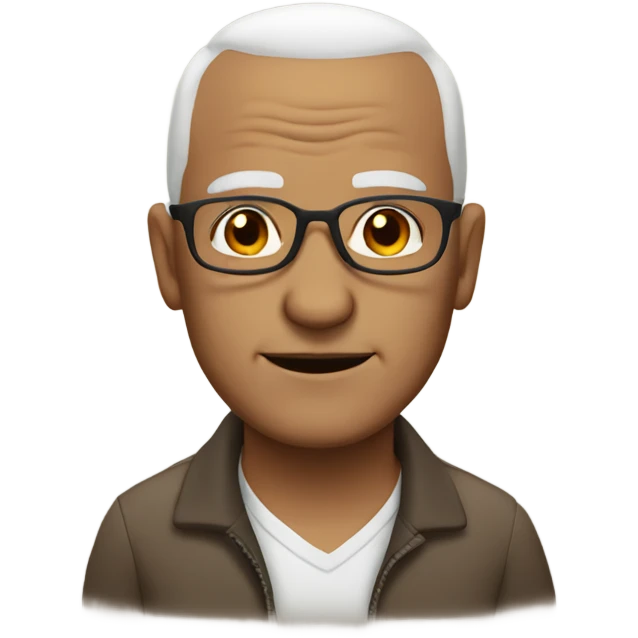 older man brown glasses bald emoji