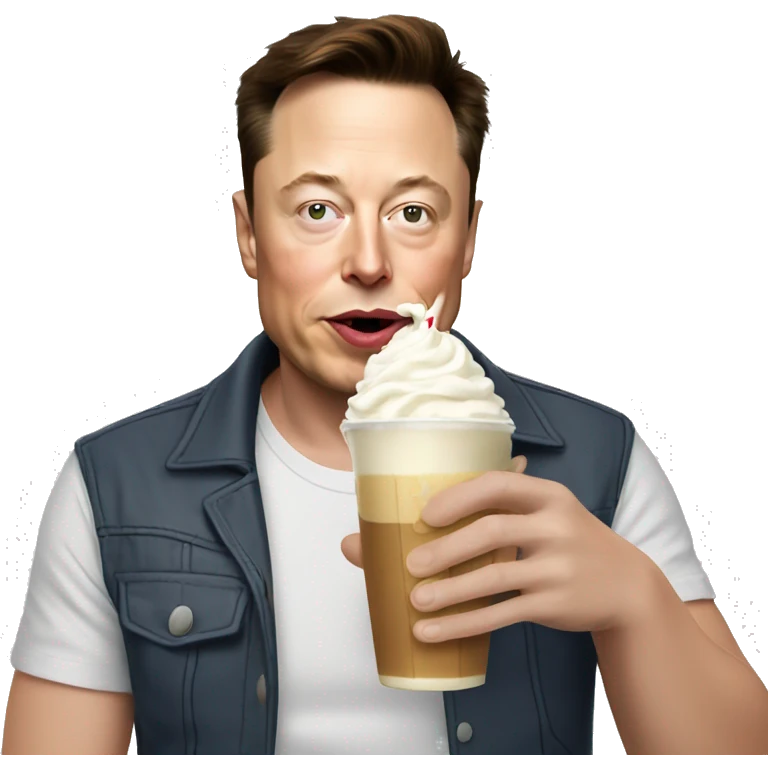 elon musk drinking a bottomless milkshake emoji