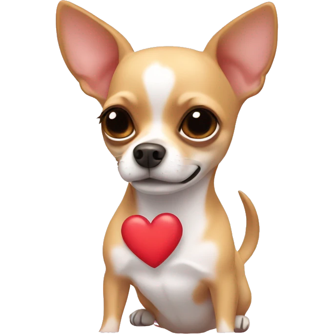 Chihuahua with heart emoji