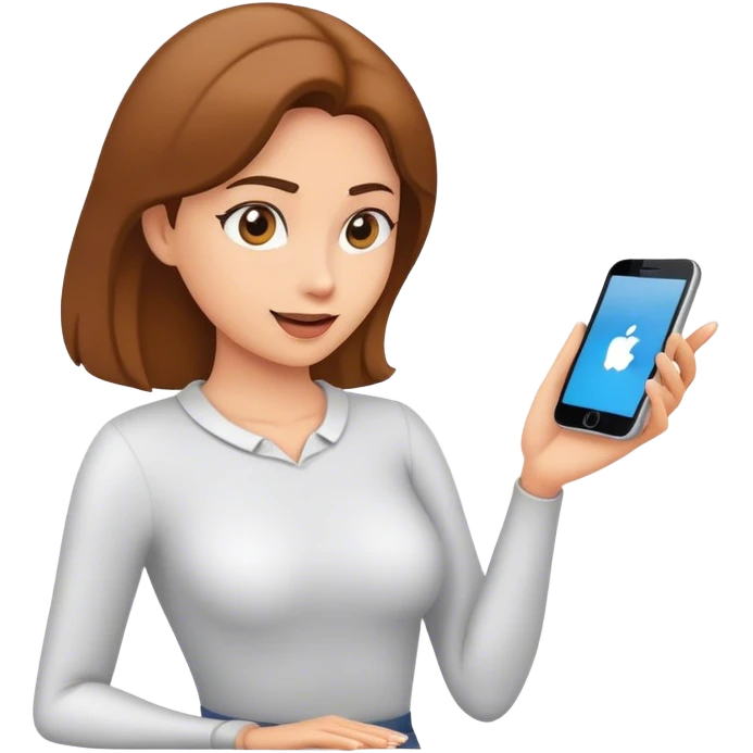 Cartoon woman swiping up on an imaginary screen  emoji