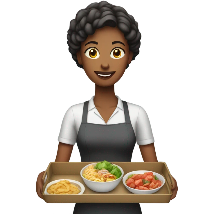 Woman with a food tray emoji
