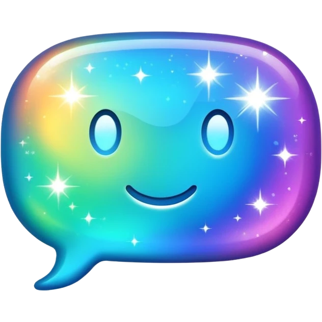 speech bubble with sparkles emoji