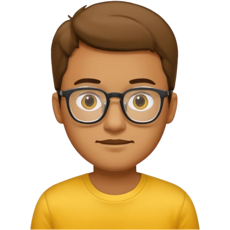 a glasses man with yellow shirt emoji