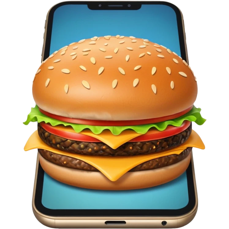 picture of a hamburguer in a phone emoji