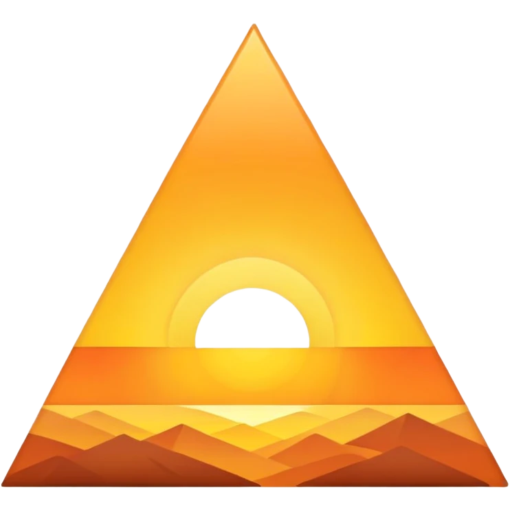 Triangle shaped sunrise emoji
