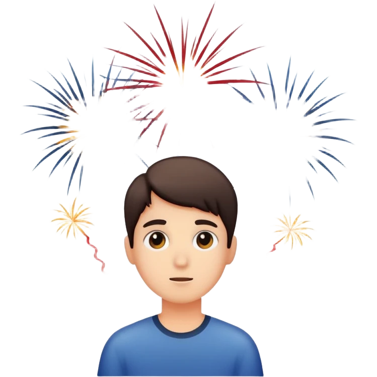 person watching fireworks emoji