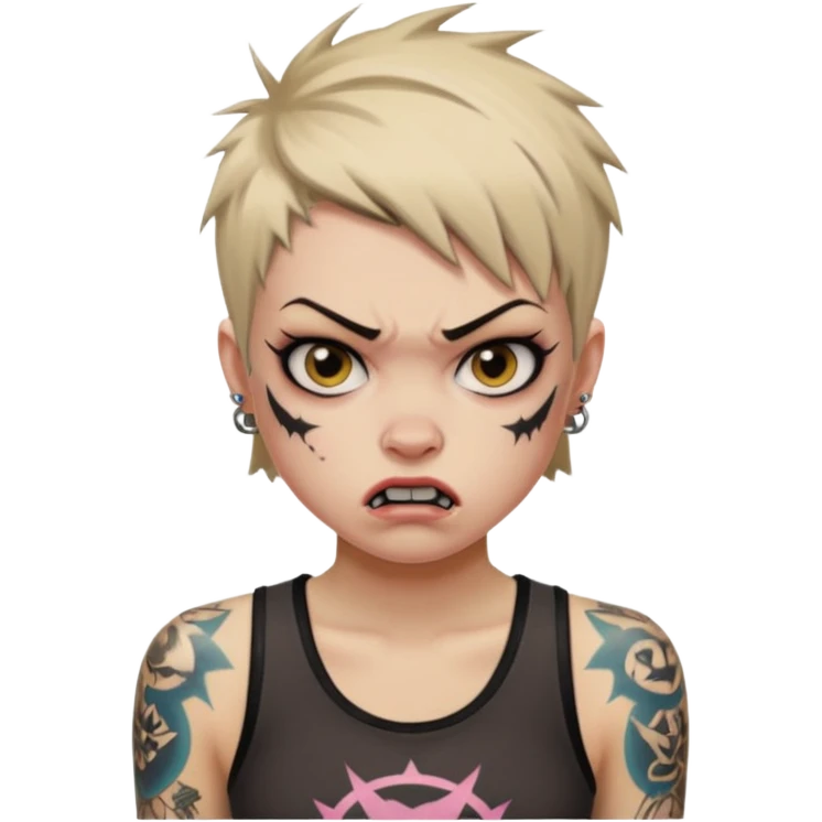 Skater punk girl mugshot emoji