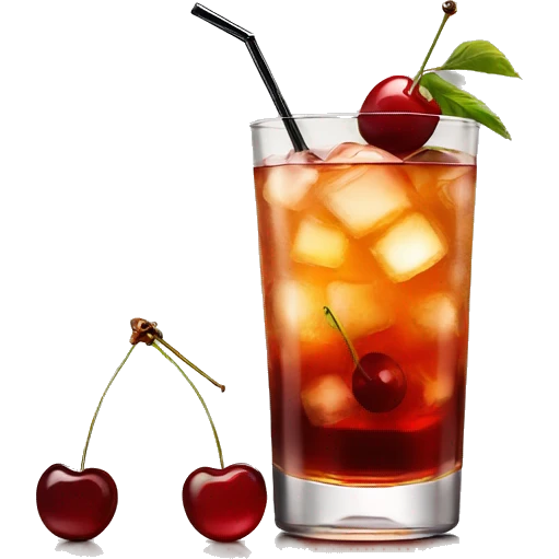 Old fashion cocktail with cherry emoji