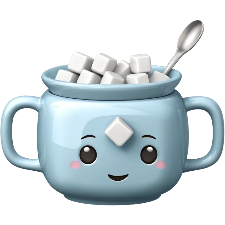 sugar bowl with sugar cubes emoji
