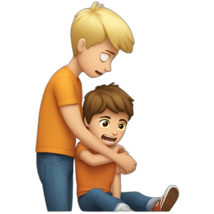 a boy bullying to other boy emoji