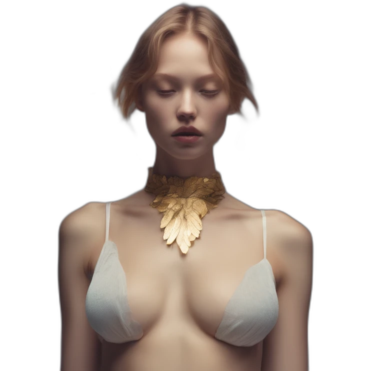 Angela Olszewska, david bellemere, Bare belly, Wings, Choker, Bathed in shadows, FOV 90 degrees, short lighting, L USM, Cold Colors, gilded technique, extremely hyper aesthetic, absurdres emoji