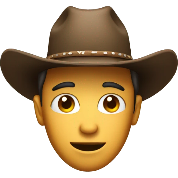 face with eyebrow raised with cowboy hat emoji