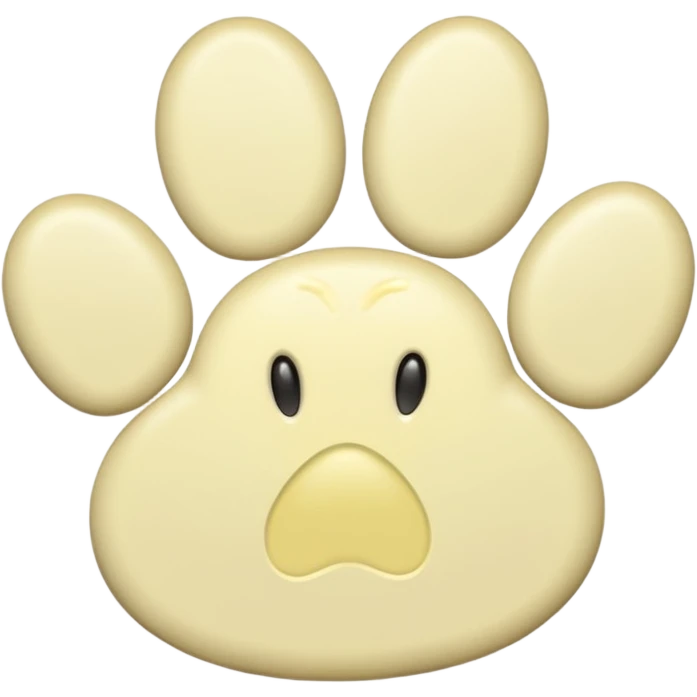 a pale pastel yellow pawprint emoji