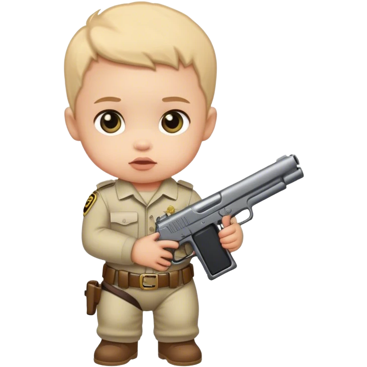 Baby with a gun emoji