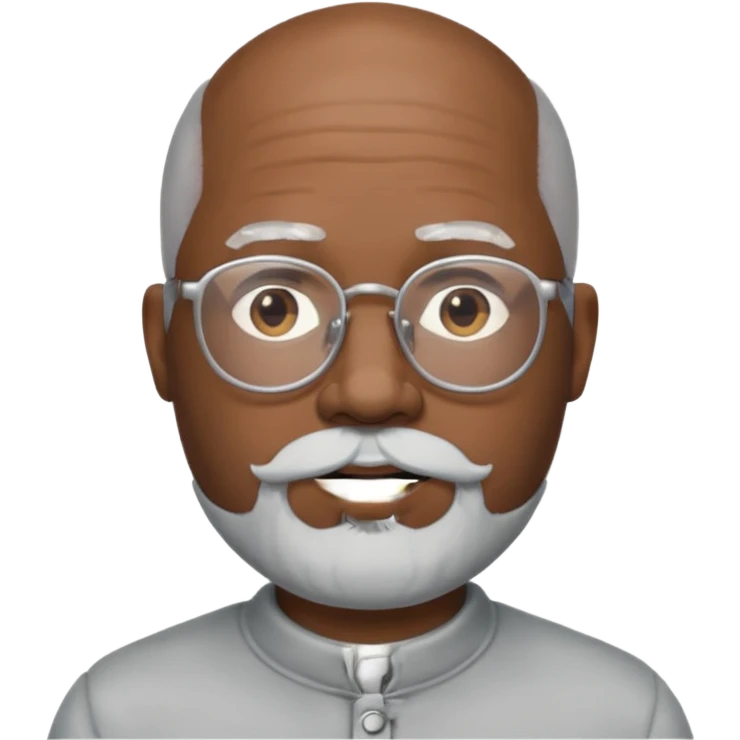 bald silver beard black man glasses emoji