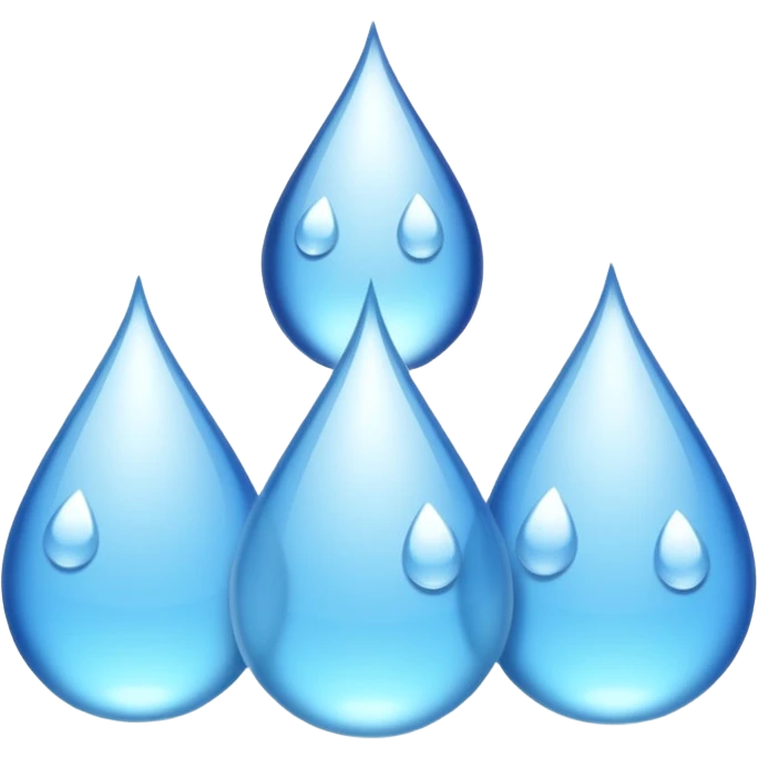 three equally sized droplets stacked on top of each other with two other droplets going outward from the middle droplet emoji