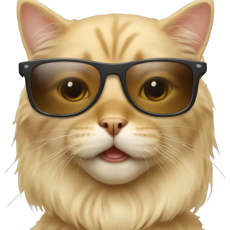 Blonde cat wearing sunglasses riding a dog emoji