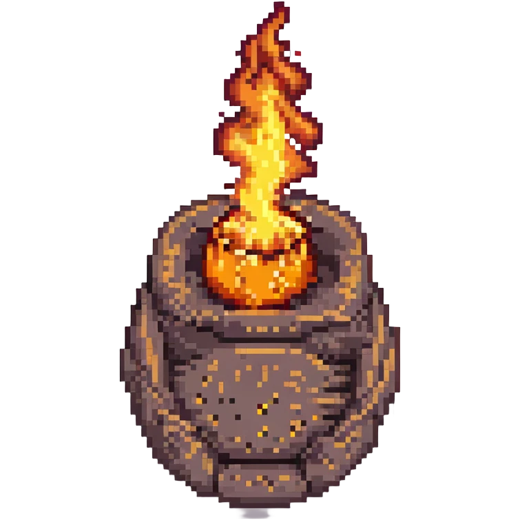 pixel art stomach with fire inside emoji