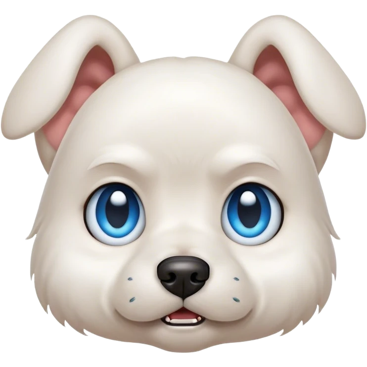 Angry Blue eyed small white dog floppy ears  emoji