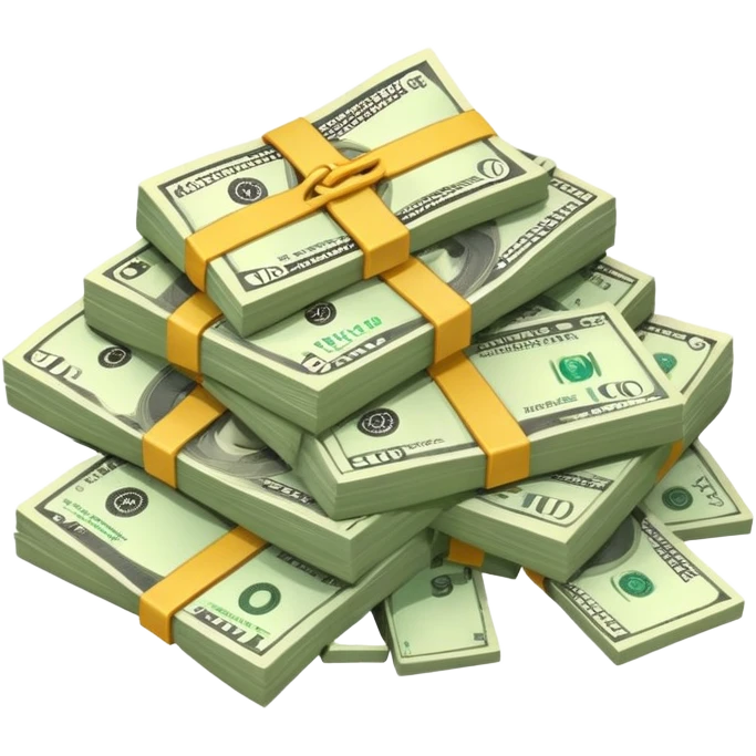 huge pile of money and cash emoji